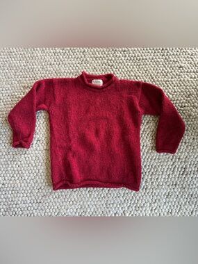 Vintage rollneck red wool Irish sweater